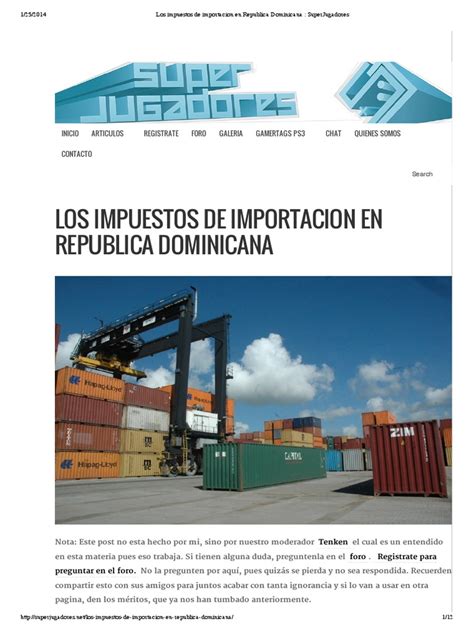 impuestos de importacion republica dominicana